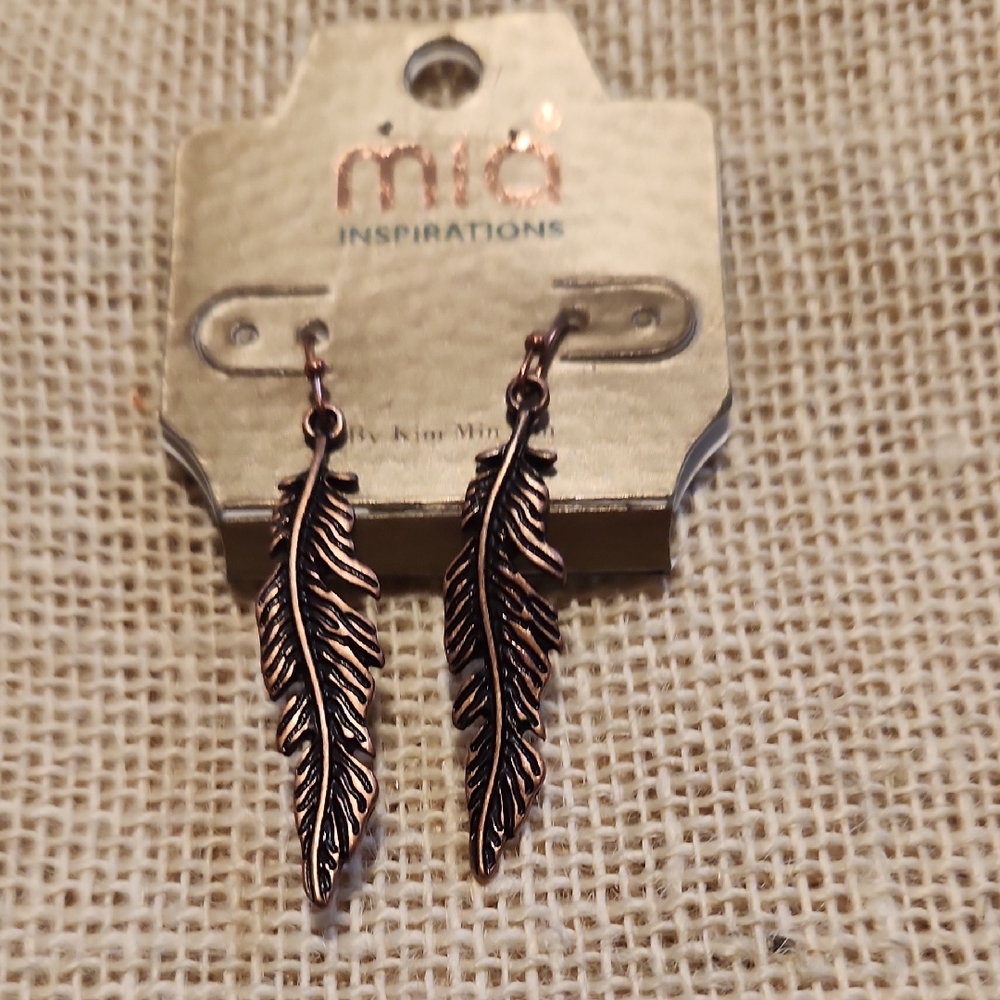 🔥3 For 10🔥 MIA Rose Gold Feather Earrings